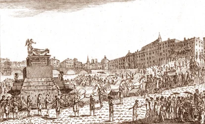 Rückkehr der Asche Voltaires (Francois Marie Arouet genannt Voltaire)