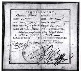 Rückseite einer Sicherheitskarte, 1808