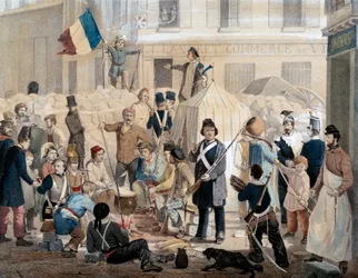 Revolution von 1848: Barrikade der Rue Coquenard (25. Februar).