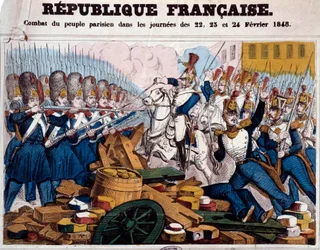 Revolution von 1848: der Kampf des Pariser Volkes auf den Barrikaden an den Tagen des 22., 23. und 24. Februar