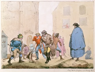 Straßenkehrer in Paris, um 1820