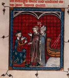 König Philipp II. und Patriarch, Illustration aus den 