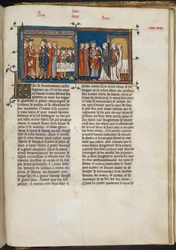 Miniatur von Heinrich III., der Ludwig IX. besucht, und Heinrich III. in St. Denis, Seite aus 