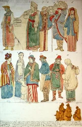Russische Kostüme, um 1792
