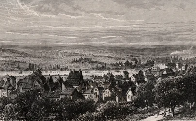 Sarreguemines - Moselle - Gravur in „La France illustrée: Geographie, Geschichte, statistische Verwaltung“ von V.A. Malt-Brown. 1884