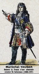 Sébastien Le Prestre de Vauban (1633-1707), Marschall von Frankreich. In "Galerie der Könige und Königinnen von Frankreich und berühmter Persönlichkeiten von 1643 bis 1895" Bild von Epinal.