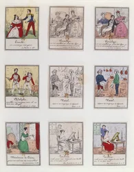 Szenen aus dem frühen 19. Jahrhundert Pariser Vaudeville und Opera-Comique, ca. 1825-35