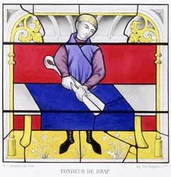 Blattmacher. Faksimile eines mittelalterlichen Glasfensters in „Histoire de la peinture sur verre“ von Ferdinand de Lasteyrie