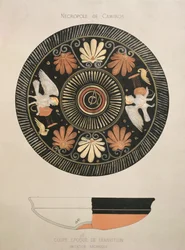 Sirenen, Kopie einer antiken griechischen Vase aus der Nekropole von Camiros