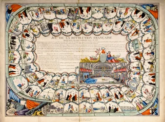Schlangen und Leitern Brettspiel basierend auf der Französischen Revolution, 1791