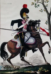 Soldat der französischen Haushaltskavallerie während der Zeit des Kaiserreichs