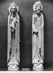 St. Clotilda und Chlodwig I., aus der Kirche Notre-Dame von Corbeil (Gipsabguss)