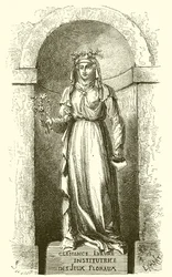 Statue von Clemence Isaure im Raum der Jeux Floraux in Toulouse