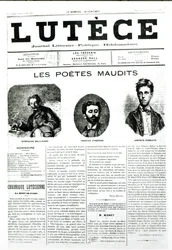 Die verfluchten Dichter, Titelseite der Zeitung Lutece, 1884