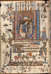 Die Anbetung der Könige, aus dem St Omer Stundenbuch, MS 36684, f.46v