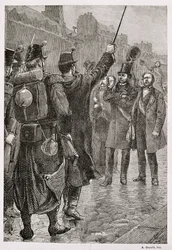 Die Verhaftung von Victor Schoelcher (1804-93) an der Barrikade Saint-Antoine, 4. Dezember 1851