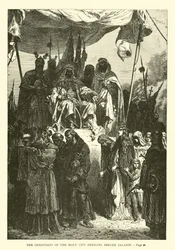 Die Christen der Heiligen Stadt defilieren vor Saladin
