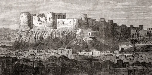 Die Zitadelle von Herat und Qala Iktyaruddin, Herat, Afghanistan, aus 
