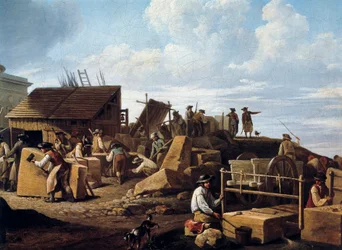 Der Bau des Hôtel de Salm, Paris (Detail), 1786