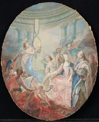 Die Krönung von Ludwig XVI. begleitet von Marie-Antoinette, nach 1774