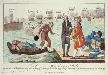 Der Rat von George III (1738-1820) und die Verwüstung von William Pitt (1759-1806) dem Jüngeren, 1801