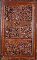 Das Credo, Tafel III: Das Jüngste Gericht, Pfingsten und die Gemeinschaft der Heiligen, 1587 (Holz)