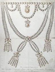 Die Diamantkette, die in die Affäre des Collier de la Reine verwickelt war, ca. 1785