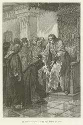 Die Herzogin von Orleans zu Füßen des Königs