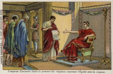 Der Kaiser Konstantin etabliert die ersten religiösen Gesetze zur Gleichstellung der Glaubensrichtungen