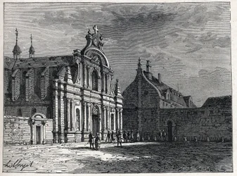 Das Feuillants-Kloster, der Treffpunkt des Feuillants-Clubs, einer royalistischen politischen Organisation während der Französischen Revolution. Gravur von 1889. Private Sammlung