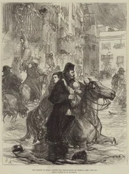 Die Überschwemmungen in Spanien, Rettung der Einwohner von Murcia (Gravur)