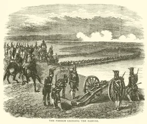 Die Franzosen überqueren die Donau (Stich)