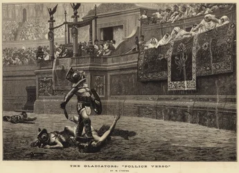 Die Gladiatoren, „Pollice Verso“ (Gravur)