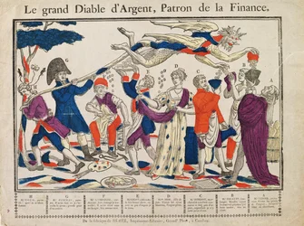 Der Große Geldteufel (farbiger Stich)