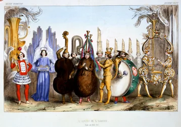 Das Königreich der Harmonie, aus Galerie Dramatique Costumes des Theatres de Paris von Dollet, Lacauchie & Lasalle, veröffentlicht 1844