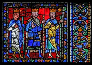 Das Leben Christi Fenster: Die Weisen ziehen ab