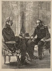 Das Treffen von Napoleon und dem König von Preußen, September 1870, Illustration aus Cassells Geschichte des Krieges zwischen Frankreich und Deutschland, 1870-1871