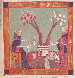 Der Wille der Philosophen, aus einem Manuskript der Alchemie, 14. Jahrhundert