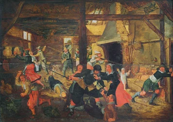Die Plünderung eines Bauernhofs