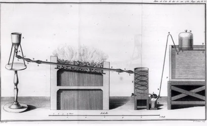 Die Herstellung von Wasserstoff, aus Histoires et Mémoires de l