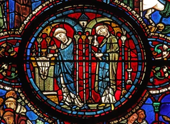 Das St. Lubin Fenster: Kommunion: Wein - bei der Eucharistie