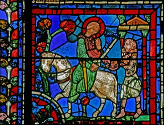 Das St. Martin Fenster: Der Heilige teilt den Mantel