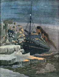 Die Titanic kollidiert mit einem Eisberg