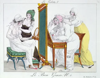 Die Toilette, aus der Serie Le Bon Genre, frühes 19. Jahrhundert