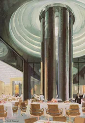 Speisesaal der Touristenklasse an Bord der Normandie
