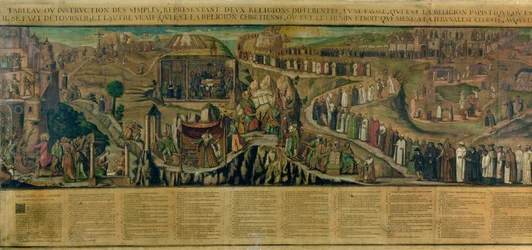 Die zwei Wege der Religion, Darstellung der Spaltung zwischen Protestantismus und Katholizismus
