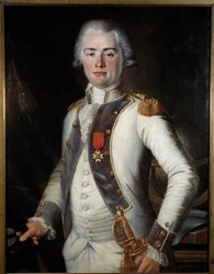 Der Viscount von Lostanges: Jean-Louis de Lostanges (1752-1822), Kapitän der Infanterie, trägt das Kreuz von Saint-Louis, anonymes Porträt der französischen Schule. 1786, Musée de l