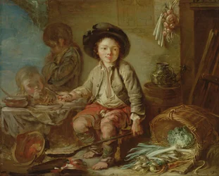 Das Mittagessen des jungen Schornsteinfegers