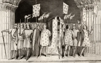 Das tote Kind Jean I (1316) der Posthume, zum König ausgerufen bei seiner Beerdigung, aus 