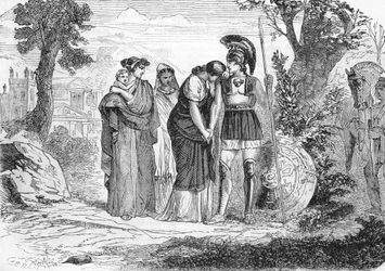 Der Abschied von Hector und Andromache (Gravur) 1864